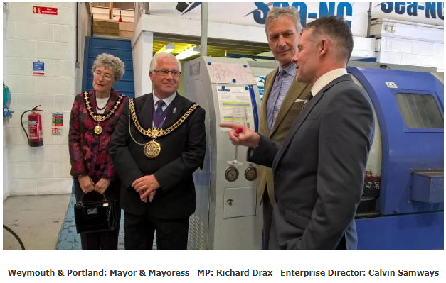 Weymouth & Portland: Mayor & Mayoress   MP: Richard Drax   Enterprise Director: Calvin Samways